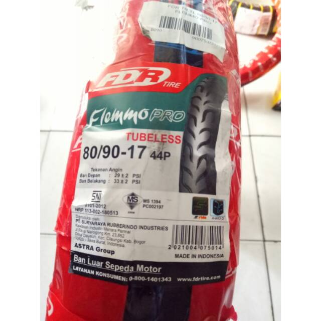 Ban FDR 80/90-17 Flemmo Pro Tubeless