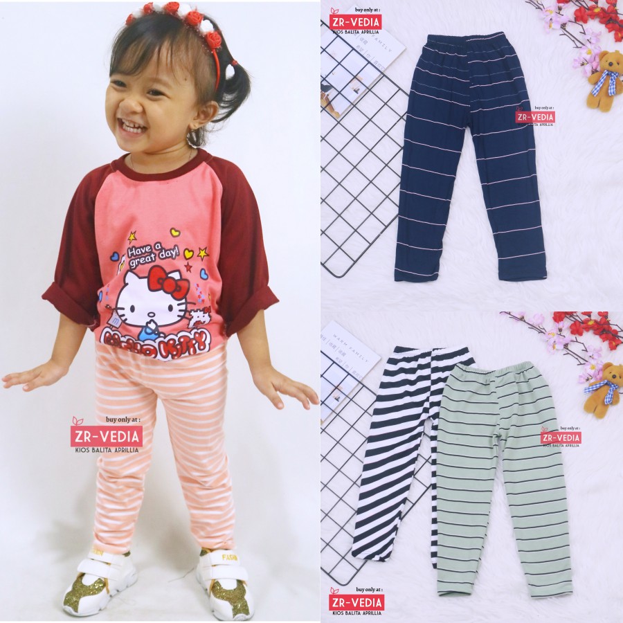 Legging Carlissa uk 3-4 Tahun / Leging Anak Perempuan Celana Panjang Motif Murah Ketat Adem Grosir