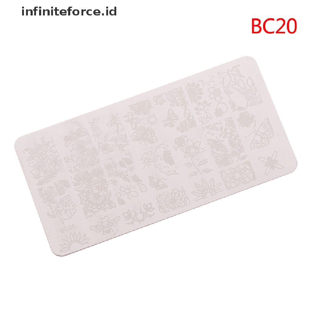 (infiniteforce.id) Plat Stempel / Cap Kuku Motif Geometri / Bunga Untuk Nail Art