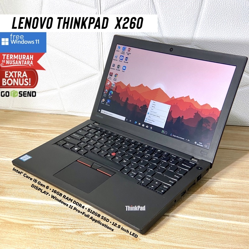 Jual LAPTOP LENOVO THINKPAD X260 CORE I5 SKYLAKE - SSD 256GB RAM 8GB ...