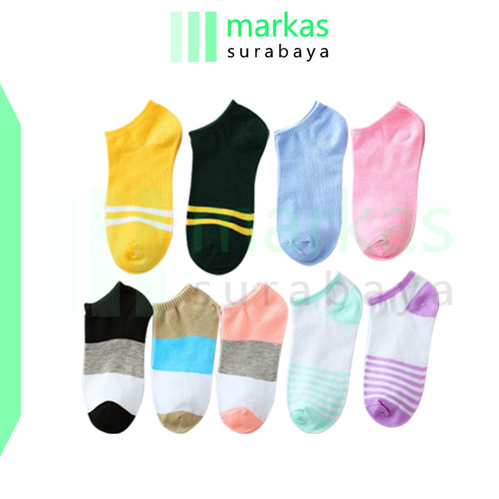 MARKAS - Kaos Kaki Ankle  Kaos Kaki Pendek Polos dan Motif Semata Kaki