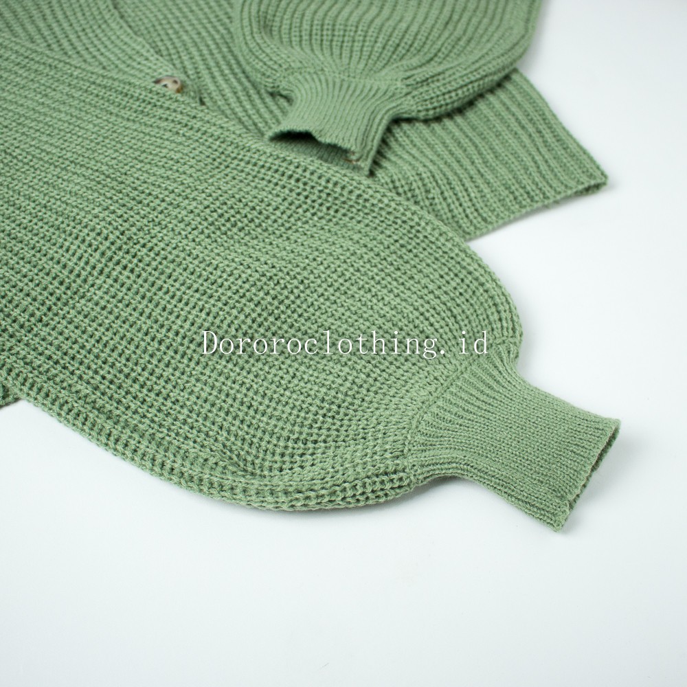 Vina Knitted Cardigan Rajut Kancing Oversize Tangan Balon / PREMIUM Outerwear Kardigan Rajut wanita-8