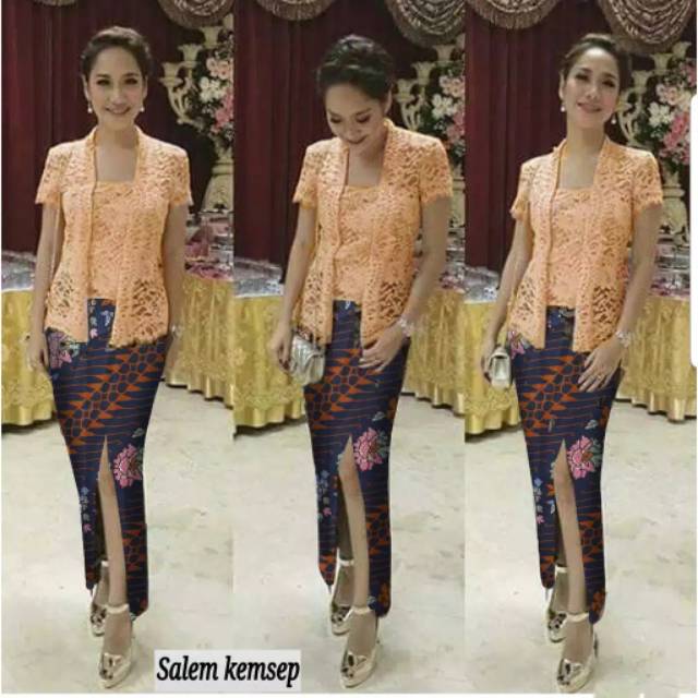 Kebaya Set Manda Rok Belah Samping Shopee Indonesia