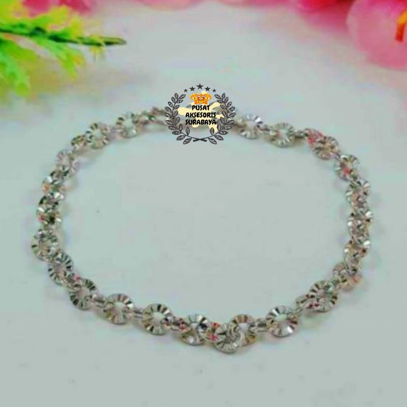 GELANG FASHION TANGAN TITANIUM IMPOR MODEL NURI MOTIF 0.8