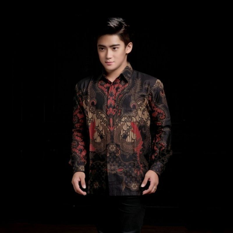 KEMEJA BATIK PRIA LENGAN PANJANG HRB026 motif KERATONAN size M L XL XXL Reguler