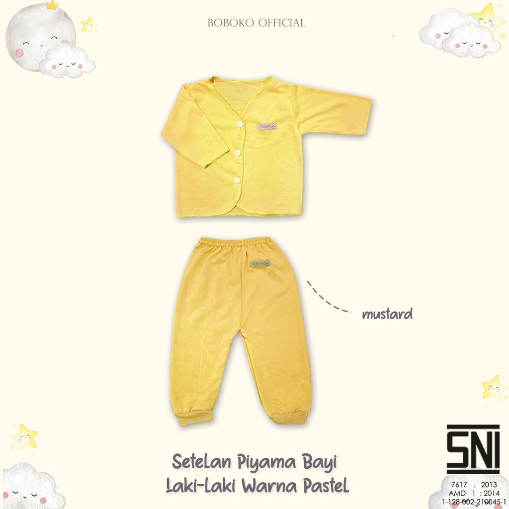 BOBOKO SETELAN BAYI ANAK LAKI-LAKI WARNA PASTEL 0-3 bulan