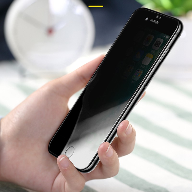 Pelindung Layar Tempered Glass dengan Model full-cover Anti-Spy untuk iPhone x / 6 / 7 / 8 / XR