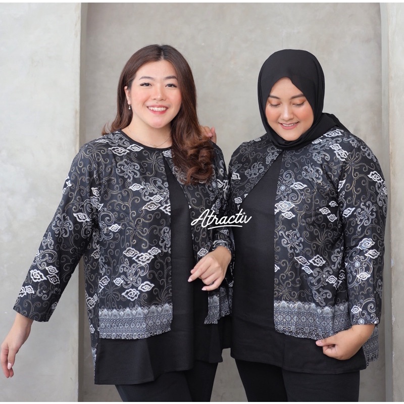 ATRACTIV Blouse Batik Jumbo XXL 3XL 5XL 6XL Blouse Batik Modern Bigsize XXXL Atasan Batik Jumbo