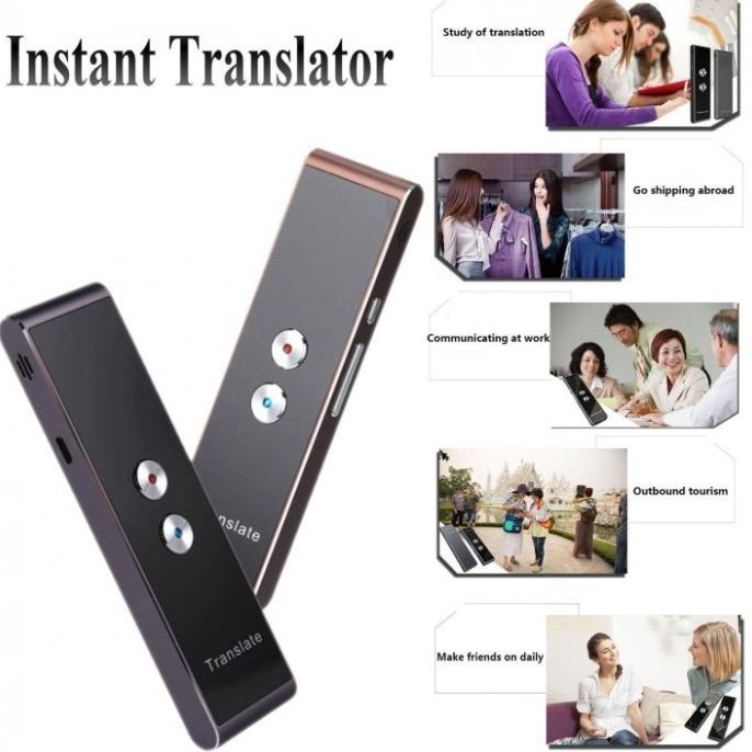 

Portable Smart Voice Two-Way Real Time Multi Language Translator Black
