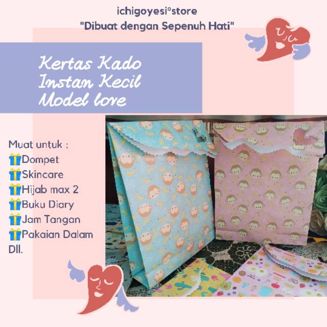 

Kertas Kado Instan KECIL Bungkus Kado Instan KECIL -Model love