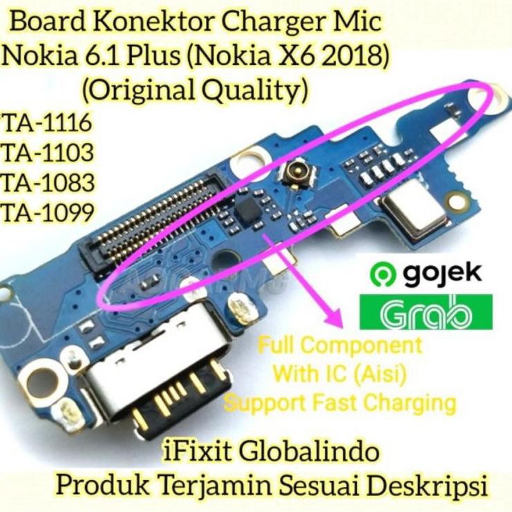 First Update Konektor Port Lubang Charger Sync Mic Nokia 6.1 Plus (Nokia X) Terjamin Original New