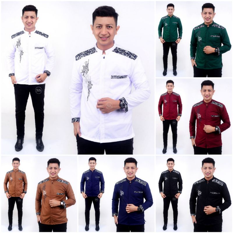 Baju Koko Pria Bordir Koko Lengan Panjang Pria Terbaru 2022