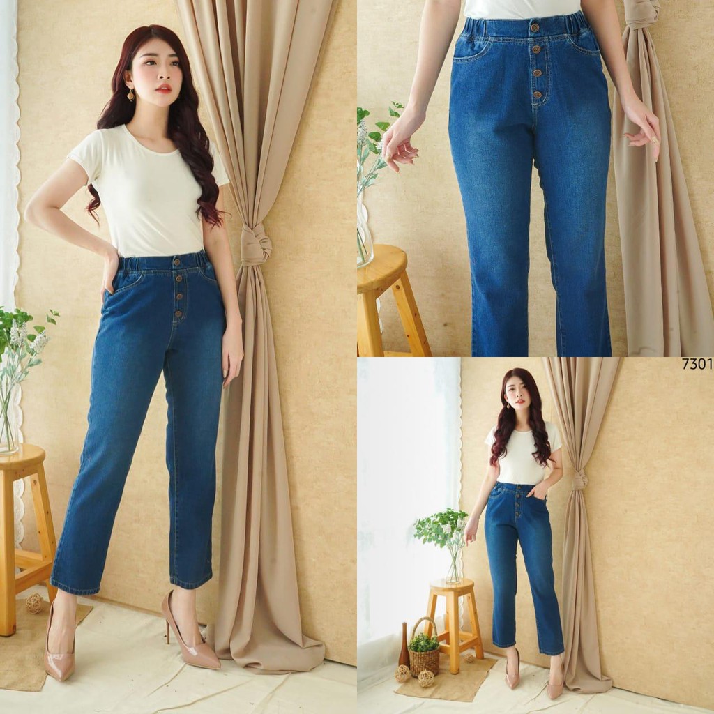 Celana Panjang Jeans Wanita Boysfriend 28 29 30 31 32 33 Bisa Bayar Ditempat(COD)