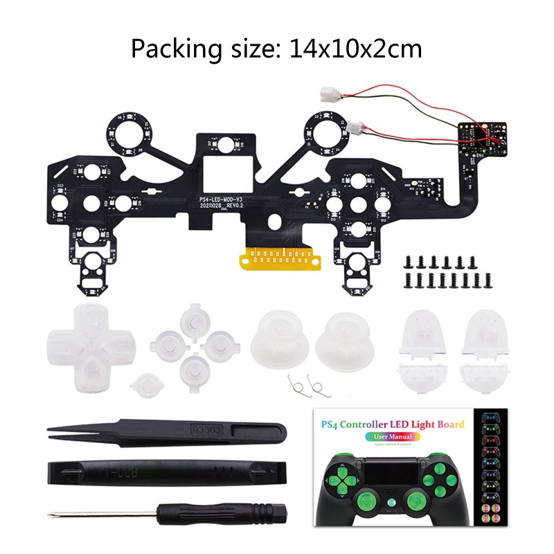 Btsg Untuk Controller Game Nirkabel Modifikasi Lampu LED Warna Papan Pemancar Cahaya