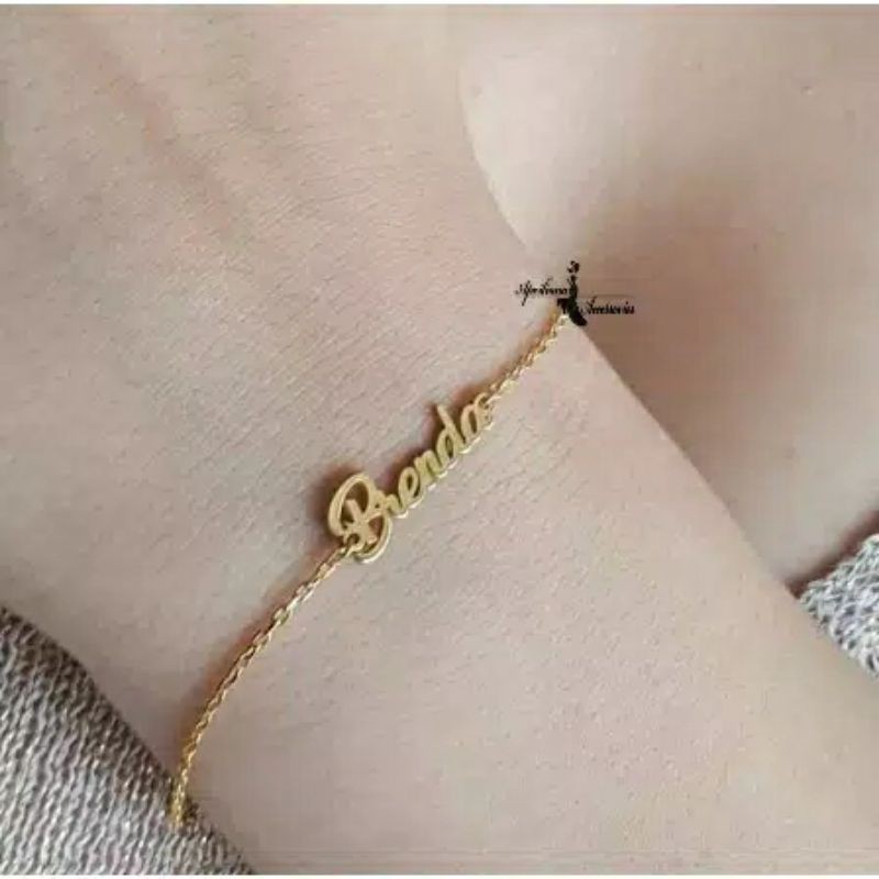 Gelang Nama/Insial Emas London LM 24k Kadar 99,99%. 10 gram