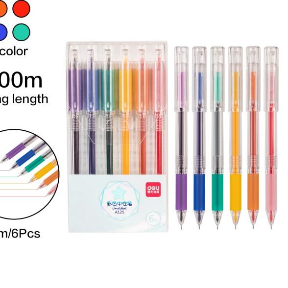 

☏ Deli Pulpen Gel 6 Warna Cerah 0.5mm A125 ➤