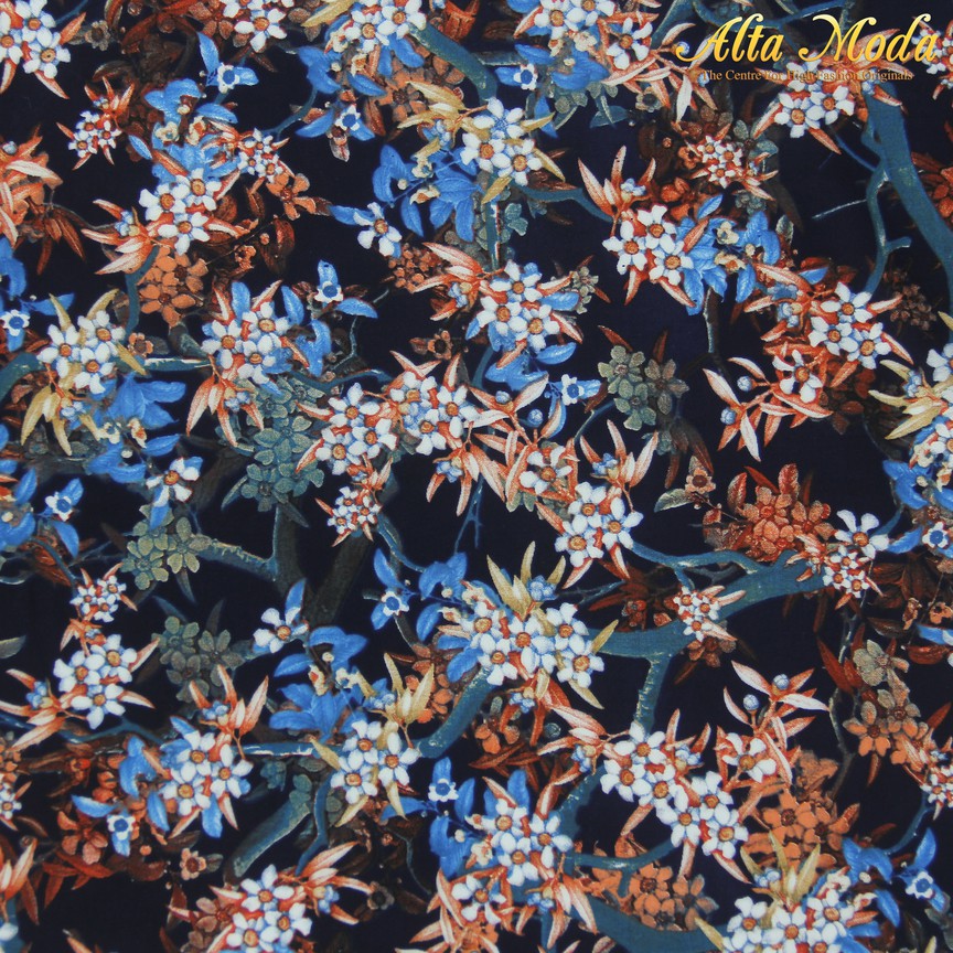 

Alta Moda Viscose Navy Motif Bunga Biru (1M)