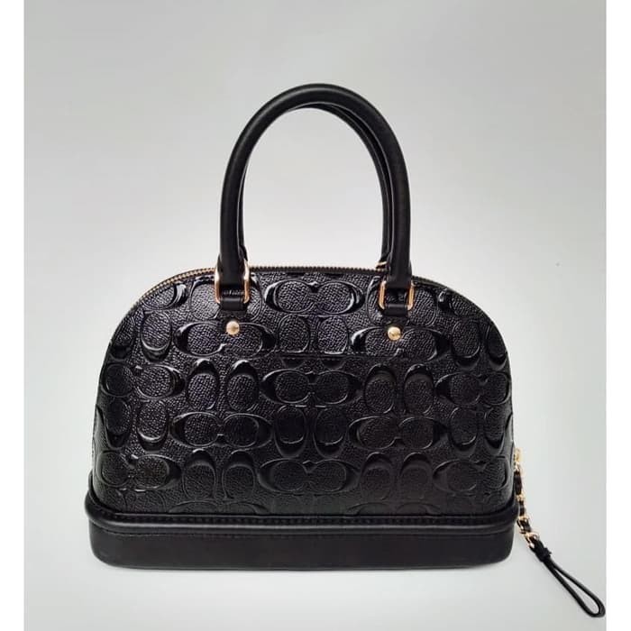 Coach Mini Sierra Black in Signature Embossed Black - Ori 100%