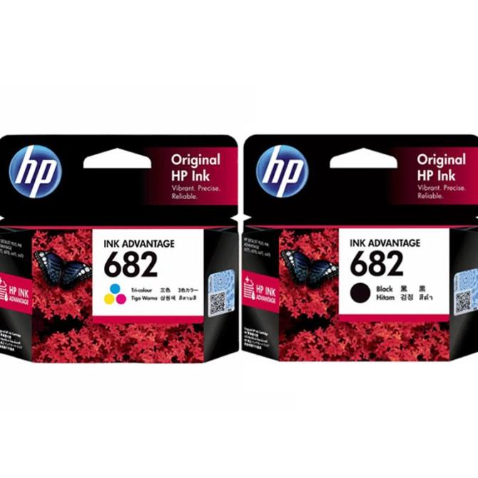 

((((()paling dicari] Paket tinta hp 682 black+colour original 1 set
