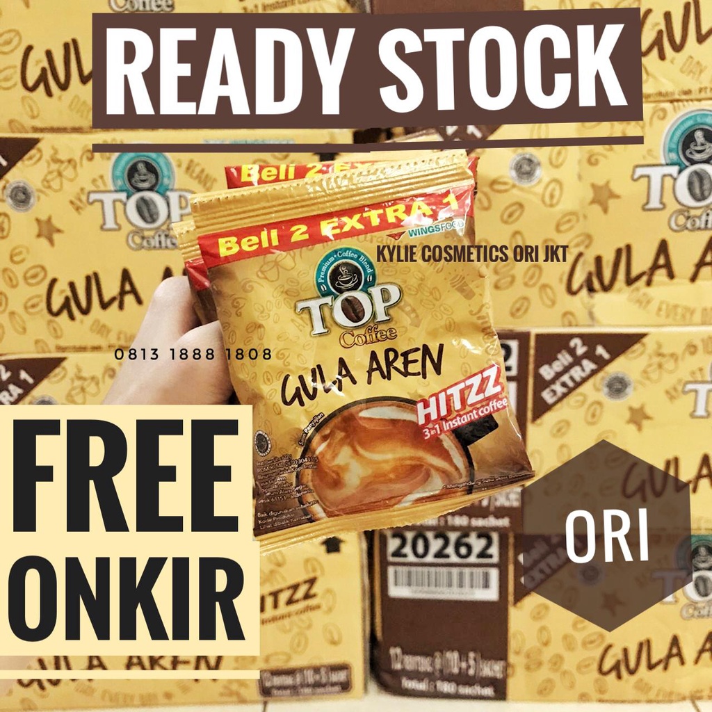 Top Kopi Gula Aren 1 Renceng Isi 15 Saset Bubuk Kopi Instan Instant Top Coffee Powder Sachet 22 gr Wingsfood Termurah