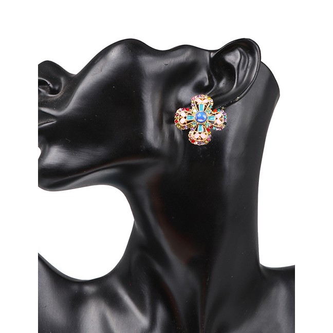 LRC Anting Tusuk Fashion Color Flower Earrings F75762