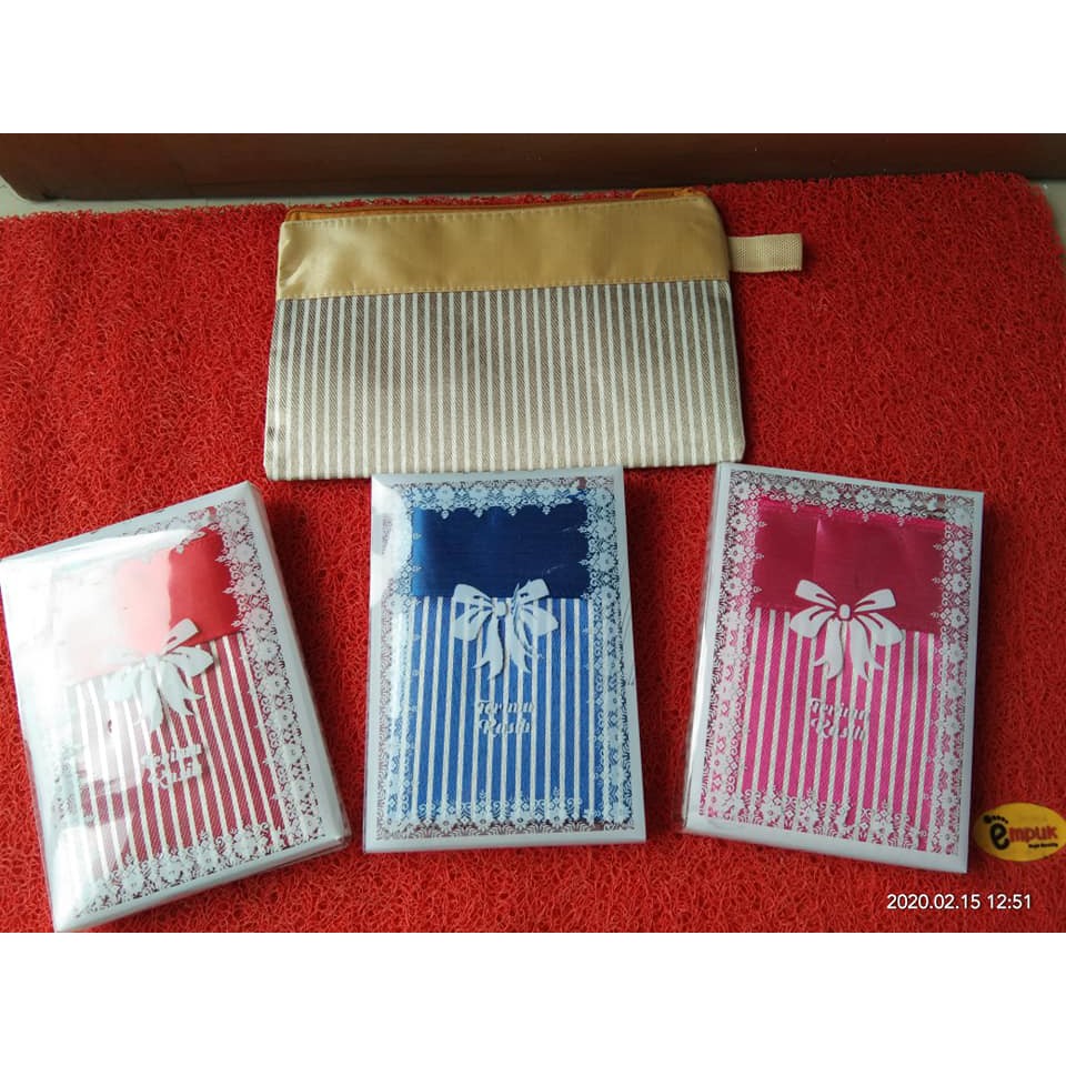Asemka souvenir pernikahan dompet salur kemas mika  isi 20 pcs bonus kartu ucapan terimakasih