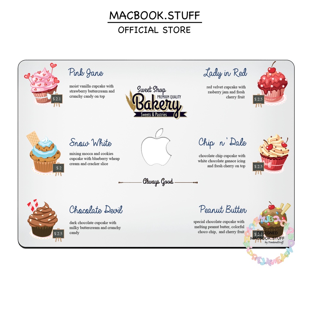 MACBOOK Case CUSTOM CUPCAKE DESIGN NEW AIR PRO RETINA 11 12 13 14 15 16 INCH NON /  WITH CD ROOM / TOUCHBAR / TOUCH ID / M1 2020 2021 2022