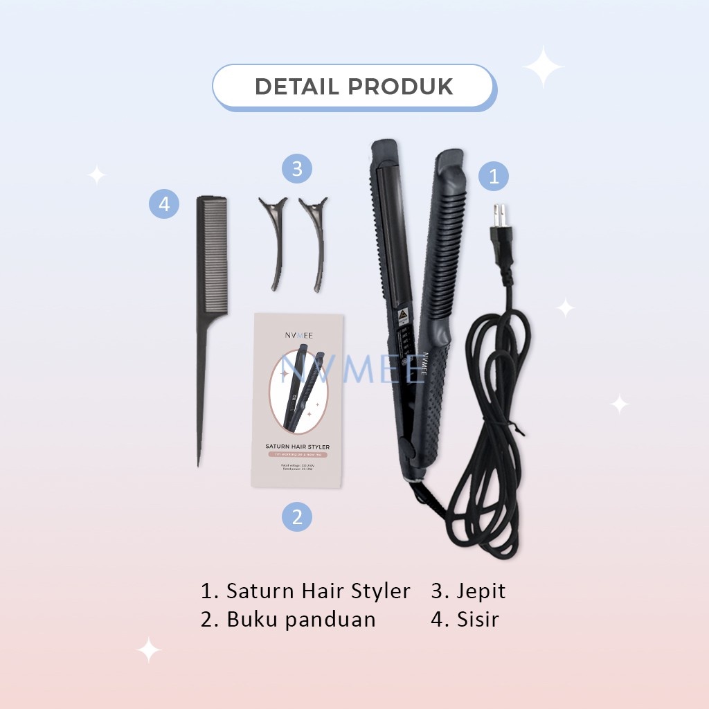 NVMEE - Catokan Pelurus Rambut Saturn Hair Styler Mudah Digunakan