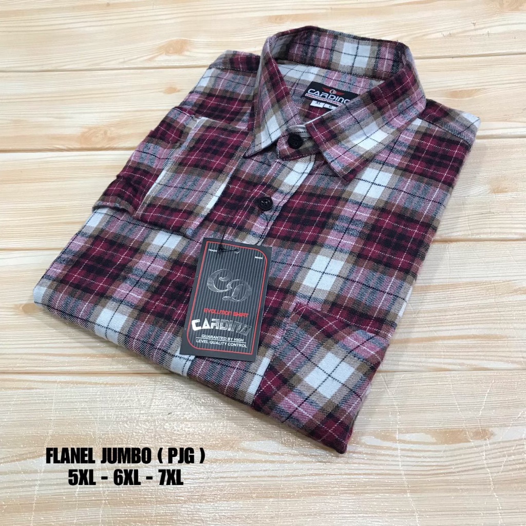 KEMEJA FLANEL JUMBO PRIA KOTAK KOTAK - KEMEJA KANTOR KEMEJA KERJA LENGAN PANJANG - BAHAN FLANEL PREMIUM - TERLARIS DAN TERBARU