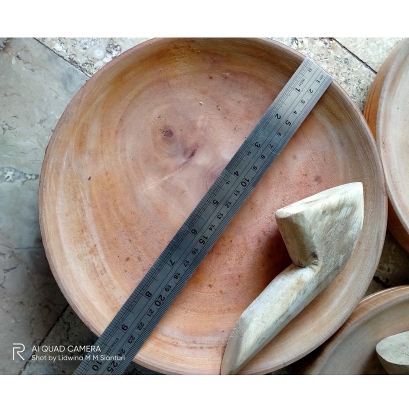 Cobek Kayu 22 - 23 cm, Lemper, Cowek, Layah,  Leyeh, Coek, Ciri, Wooden Mortar and Pestle, Ulekan, C