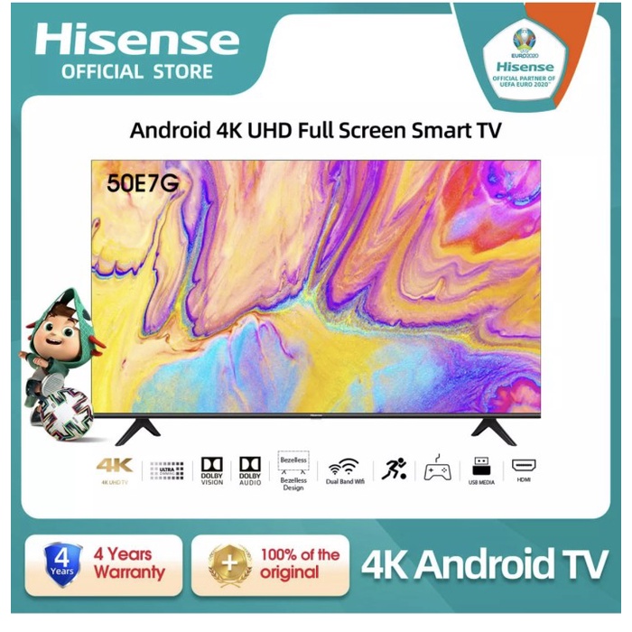 HISENSE Android 4K UHD Full Screen Smart TV 50 inch