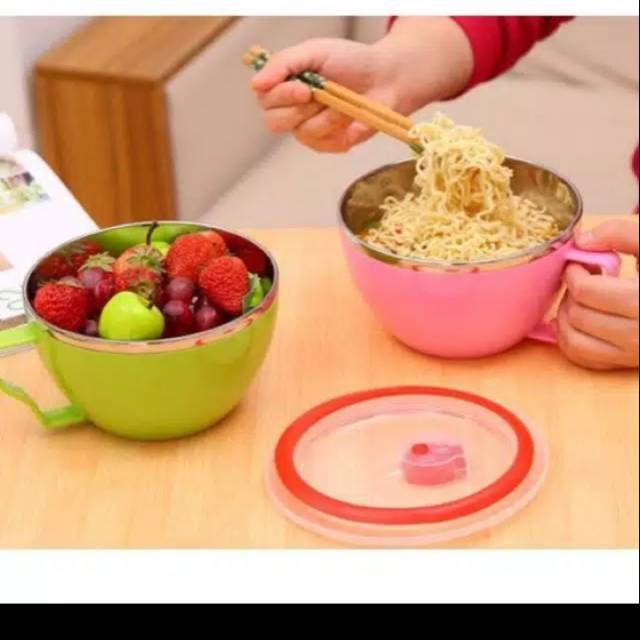 Mangkok korea / mangkok tutup stainless steel anti panas (ready stock)