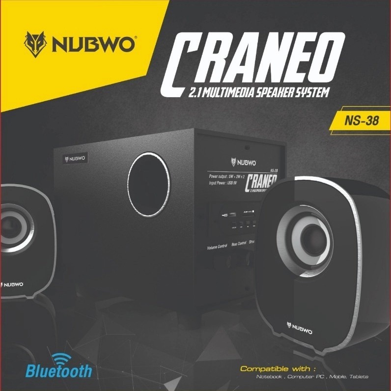 Speaker Bluetooth Subwoofer 2.1 Nubwo NS38 Support USB MicroSD/TF AUX