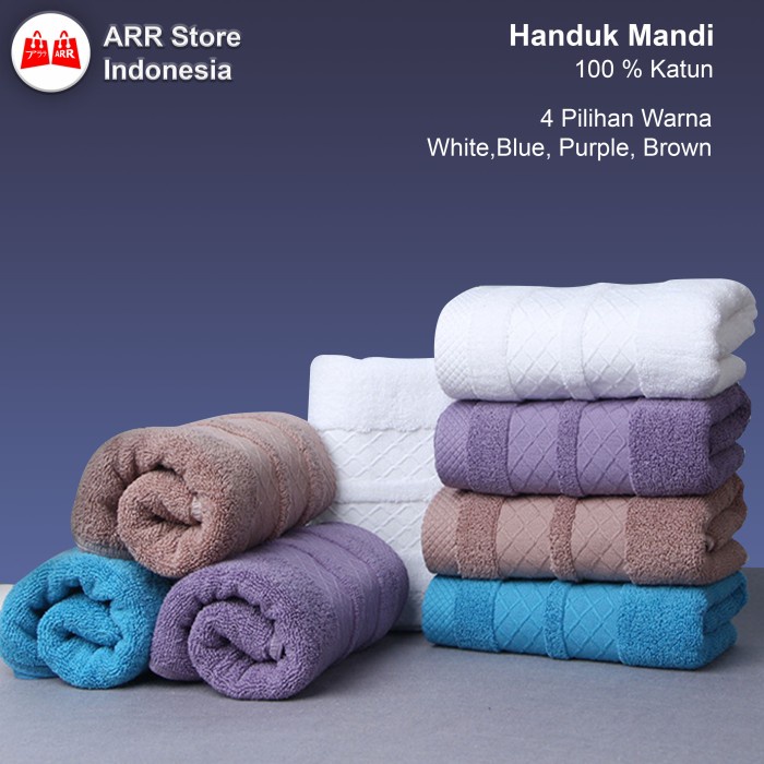 Handuk Mandi Dewasa 100% Katun Murni Lembut Quickdry 70x140 cm Import