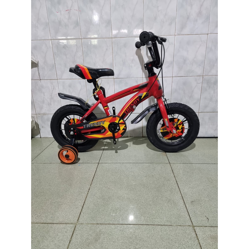 Sepeda Anak BMX Mini TRENDY Ban Karet Pompa Roda 4 Samping SNI-3