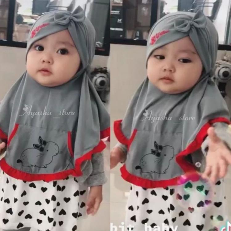 HIJAB BABY ALENA 'RABBIT' ORI ALENA | HIJAB/JILBAB BABY/BAYI | Kerudung baby/bayi Alena "LBR.26Au22ᴮ