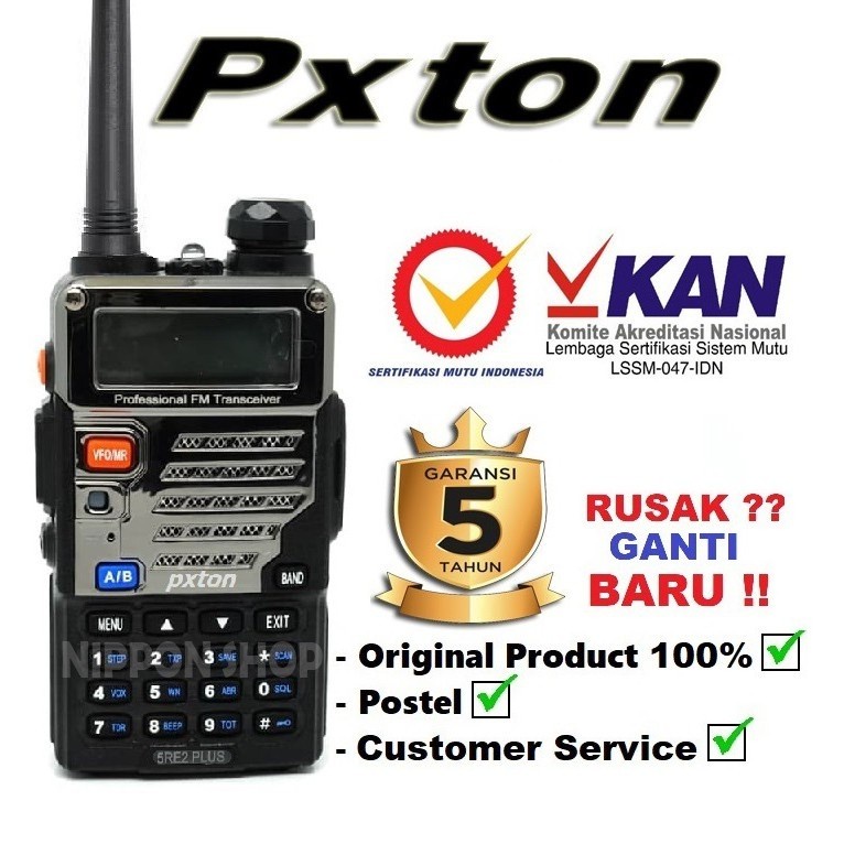 HT PXTON UV-5RE PLUS ORIGINAL GARANSI 5 TAHUN RUSAK TUKAR BARU