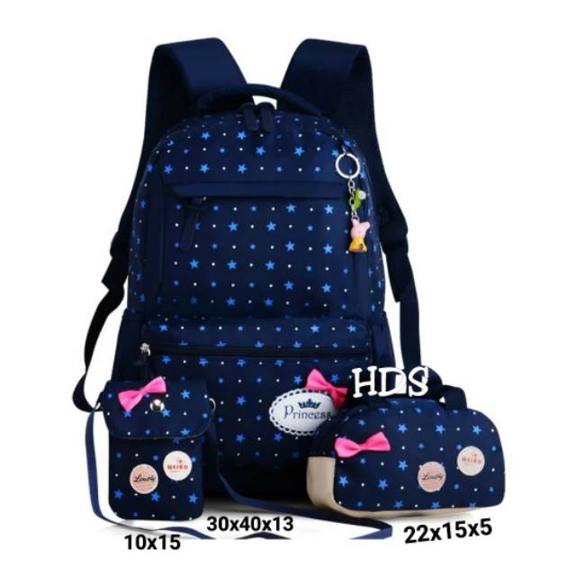 PALING MURAH!! NEW Backpack Anak Perempuan Motif BINTANG TABUR 3 in 1Beli Satu Dapet Sepaket