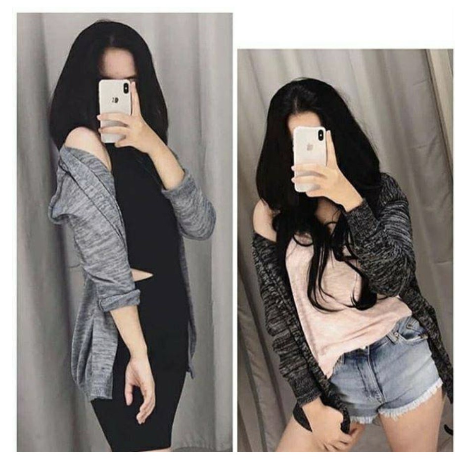 Cardigan Wanita Crop Lengan Balon Rajut Rajut Murah Jumbo L9M3 Terbaru Kancing Muslimah Panjang Card