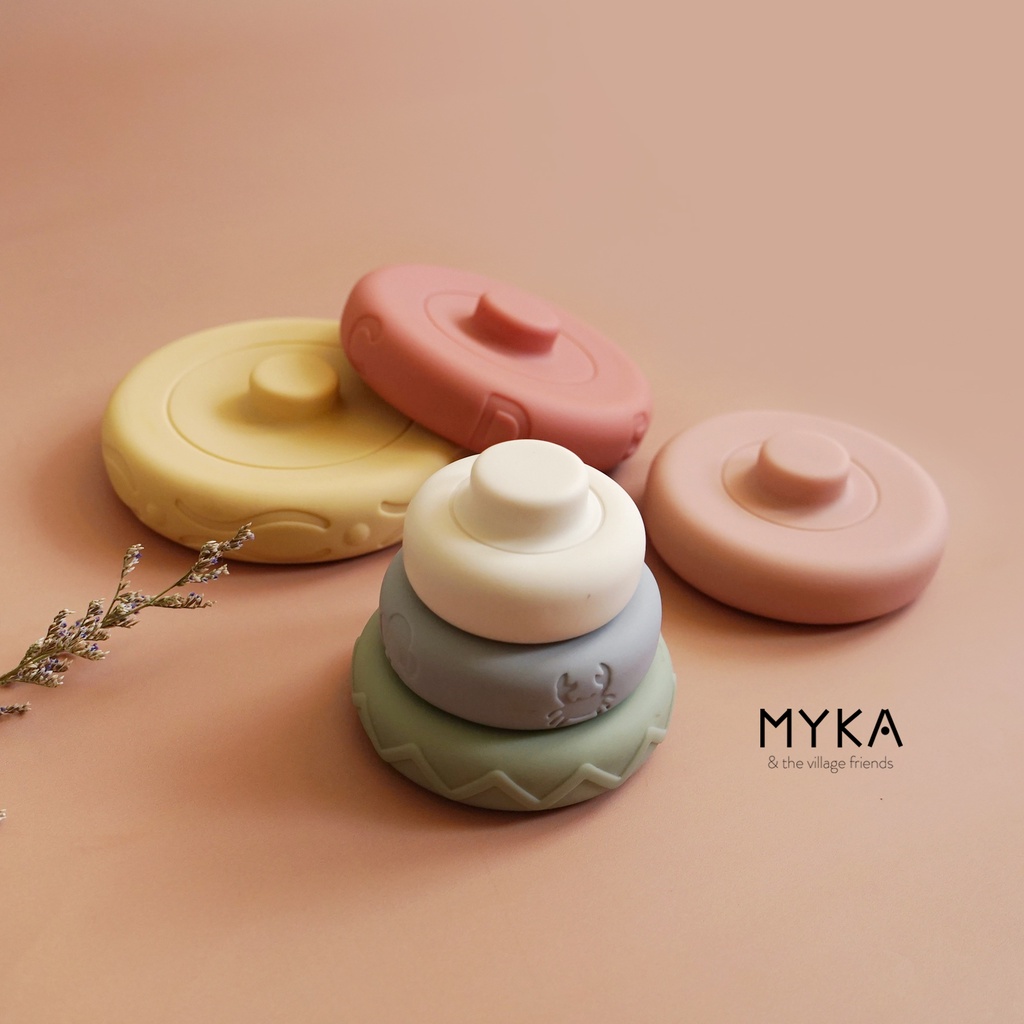 MYKA Silicon Stacking Toys / Mainan Silicon Tumpuk Bentuk Donat