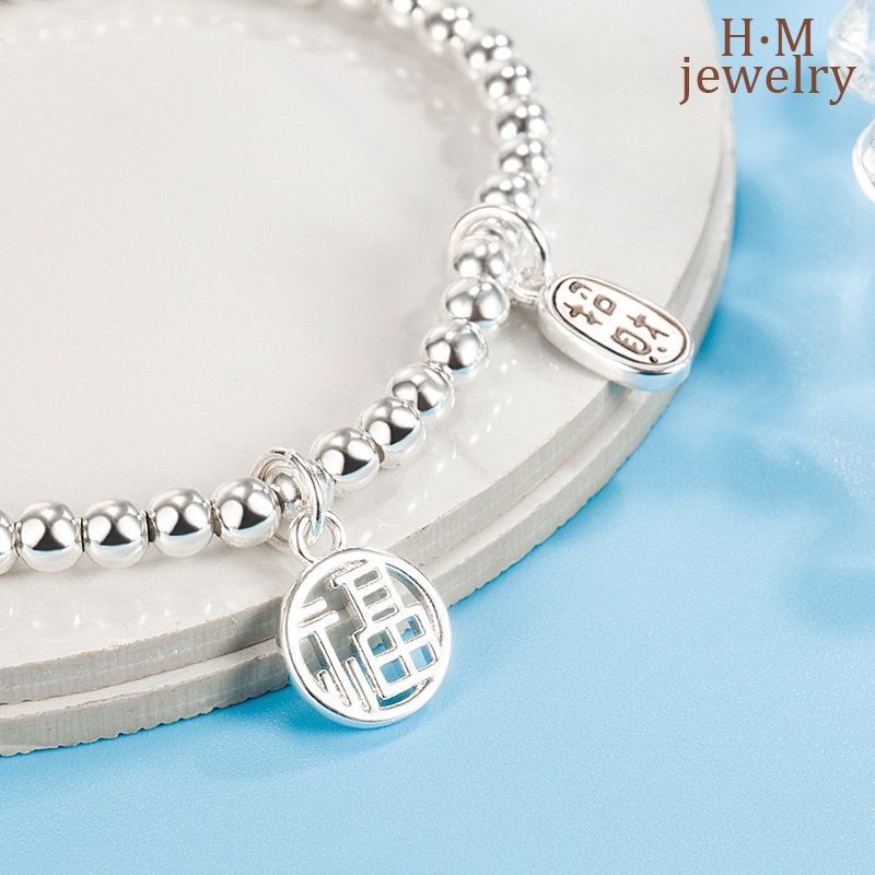 Gelang Keberuntungan Manikmanik Bulat Gaya Vintage Untuk Priawanita