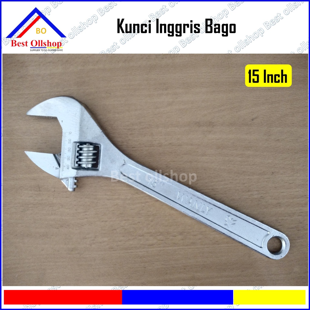 Kunci Bago 15 inch / Kunci Konci inggris Ingris Bako Bagong 15 inch Besar Hex Adjustable Wrench 375 MM RRT