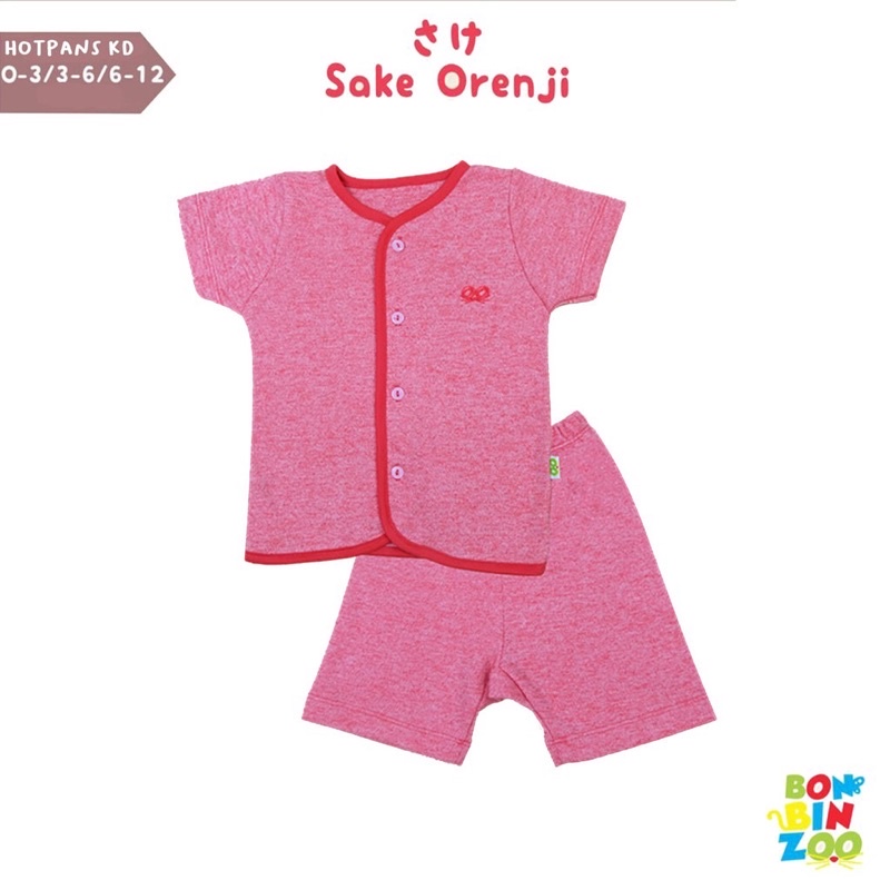 Bonbinzoo Setelan Baju Pendek Bayi Celana Pendek 100% Kokogan Fabric Granit 0-12 Bulan