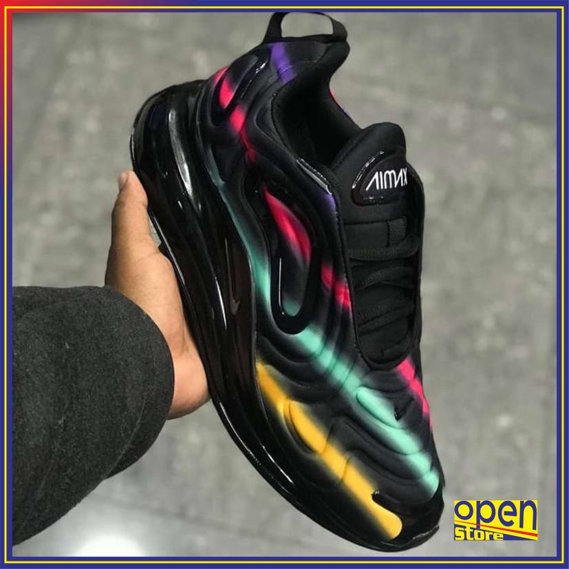 SEPATU TERBARU SNEAKERS NIKE AIR MAX 720 BLACK NEON STREAKS ORIGINAL KEKINIAN 2020 SPORT KEREN KERJA