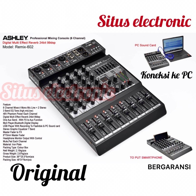 mixer ashley remix 602 original mixer 6 channel effect 99dsp 24bit equalizer model premium 6