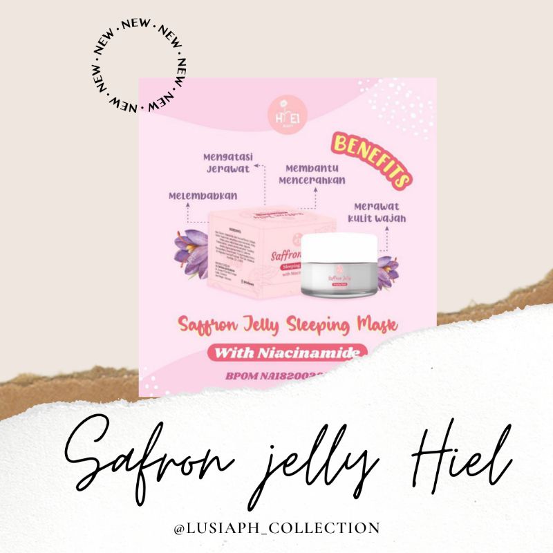 [READY APRIL] Saffron Jelly Sleeping Mask BPOM 10gr | Hiel Beauty. MASKER WAJAH BPOM, SLEEPING MASK