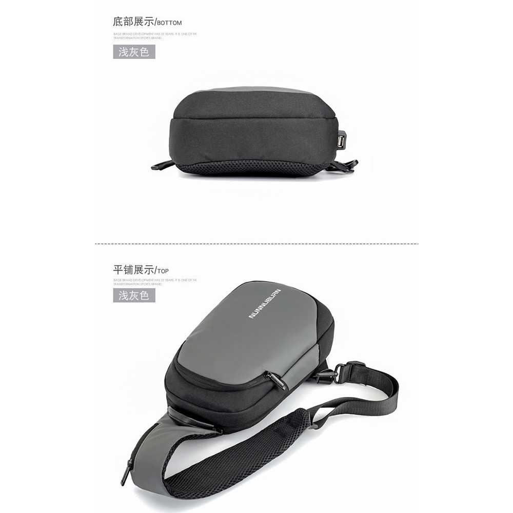 Nunnuburn Tas Selempang Sling Bag Oxford dengan USB Charger Port - 817