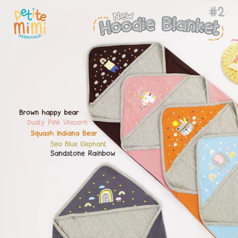 PETITE MIMI Hoodie Blanket Selimut Topi Selimut Bayi Bertopi Selimut Bayi Cotton Baby Blanket Petitemimi