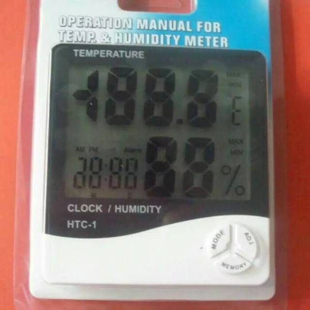 Higrometer HTC-1 Termometer Jam Digital Alat Pengukur Suhu Ruangan