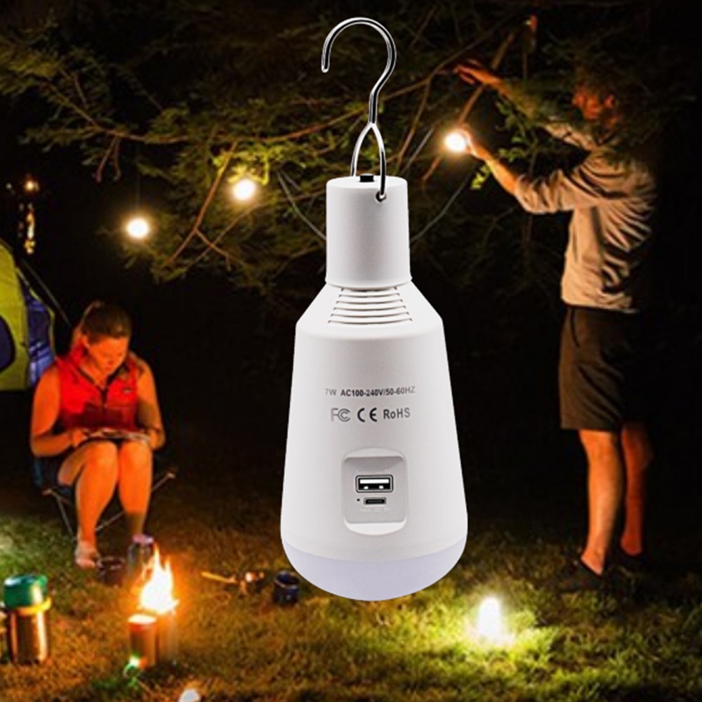 Lampu Bohlam Led Tenaga Surya Dengan Port Charger Usb Untuk Camping Outdoor